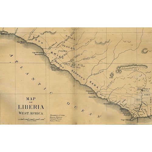 Vintage Maps 아티스트의 American Colinization Map of Liberia 작품