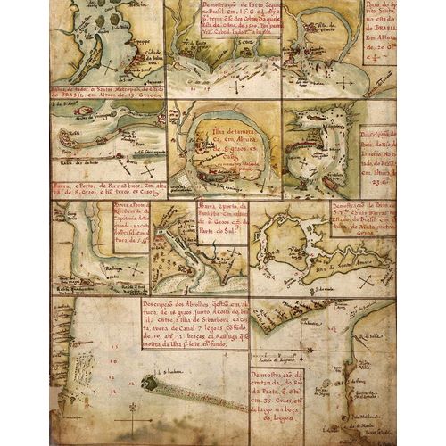 Vintage Maps 아티스트의 Brazilian Ports and Rio de La Plata 1630 작품