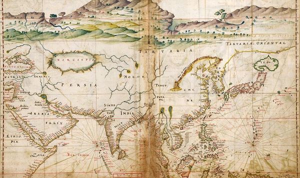 Vintage Maps 아티스트의 Asia 1630 by the Portuguese 작품