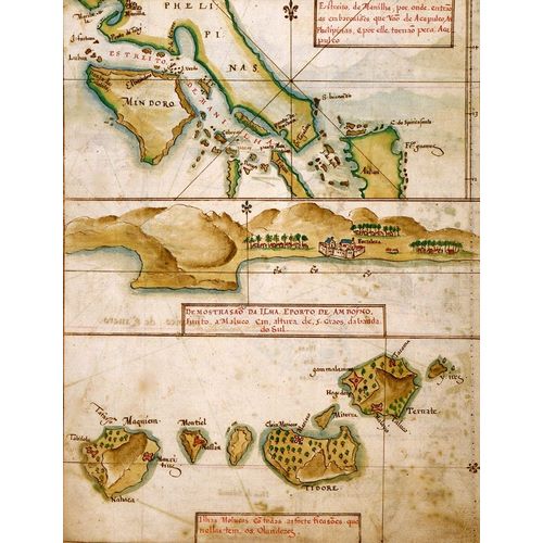 Vintage Maps 아티스트의 Portuguese Map of the East Indies and Philippines 1630 작품