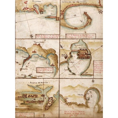 Vintage Maps 아티스트의 Portuguese maps of the Mediterranean 1630 작품