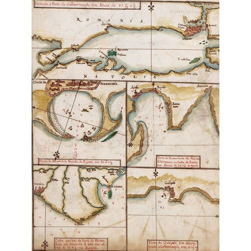 Vintage Maps 아티스트의 Portuguese maps of Turkey and the Port of Alexandria 1630 작품