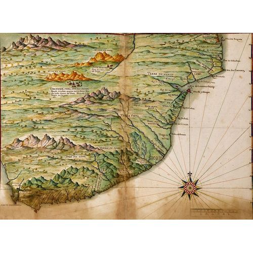 Vintage Maps 아티스트의 Portuguese map of the East Coast of Africa 1630 작품