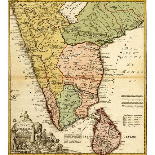 Vintage Maps 아티스트의 India Ceylon and The Malabar Coast 작품