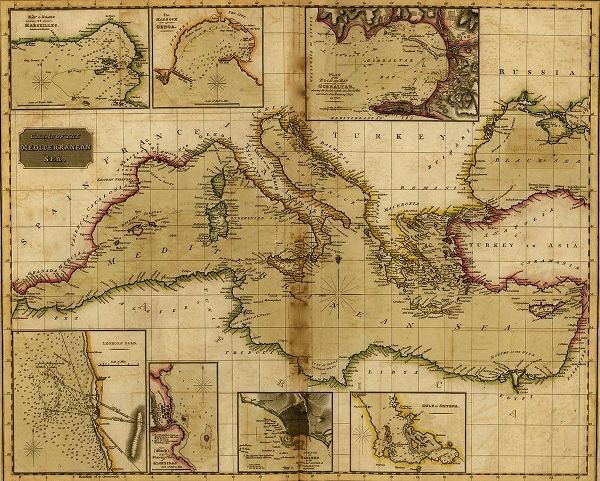 Vintage Maps 아티스트의 Mediterranean Sea 작품