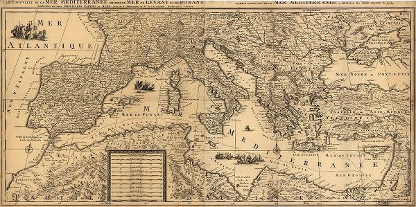 Vintage Maps 아티스트의 Mediterranean Sea 1680 작품