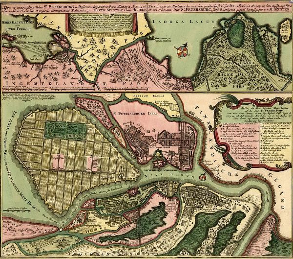 Vintage Maps 아티스트의 St Petersburg Russia 1703 작품