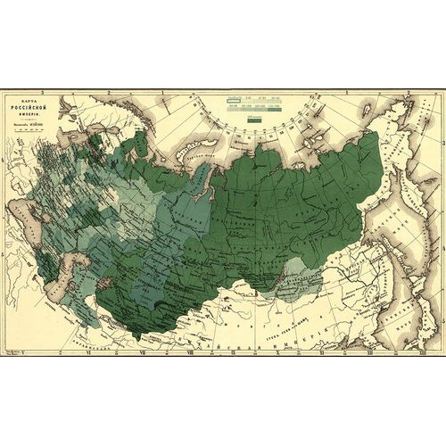 Vintage Maps 아티스트의 Imperial Map of Russia 1890 작품