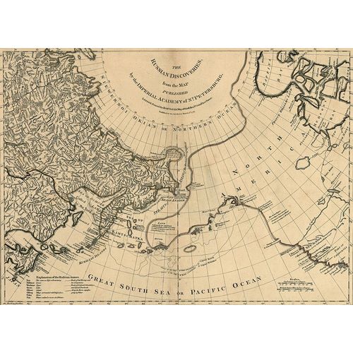 Vintage Maps 아티스트의 Russian Discoveies 1775 작품