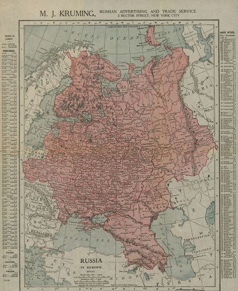 Vintage Maps 아티스트의 Russian Empire 1913 작품