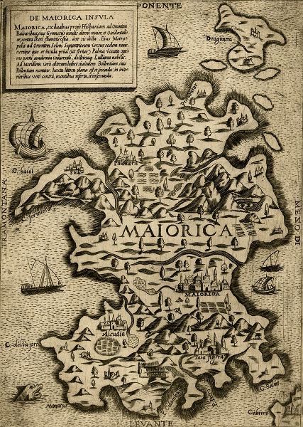 Vintage Maps 아티스트의 Island of Maiorca 1568 작품