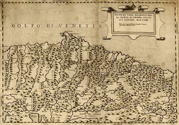 Vintage Maps 아티스트의 Ancona Italy 1568 작품