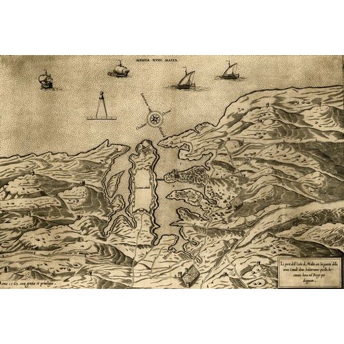 Vintage Maps 아티스트의 Island of Malta 1563 작품