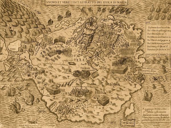 Vintage Maps 아티스트의 Island of Malta 1568 작품