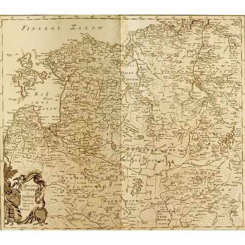 Vintage Maps 아티스트의 Estonia and Lithuania 1745 작품