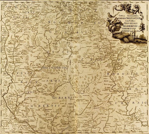 Vintage Maps 아티스트의 Kiev Smolensk and Voronezh Russia 1745 작품