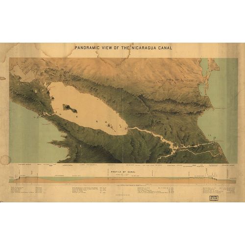 Vintage Maps 아티스트의 Nicaragua Isthmus Canal 1870 작품