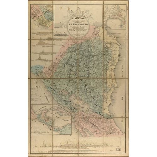 Vintage Maps 아티스트의 Nicaragua Isthmus Canal 1855 작품