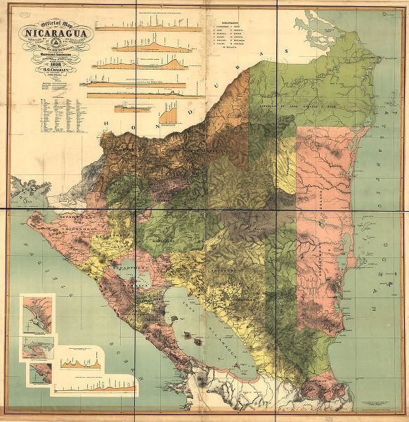 Vintage Maps 아티스트의 Nicaragua Isthmus Canal 1898 작품