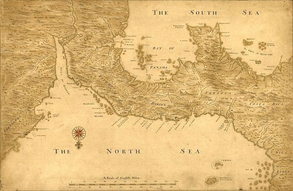 Vintage Maps 아티스트의 Isthmus of Panama from Cartagena to Nicaragua showing both coasts 1750 작품