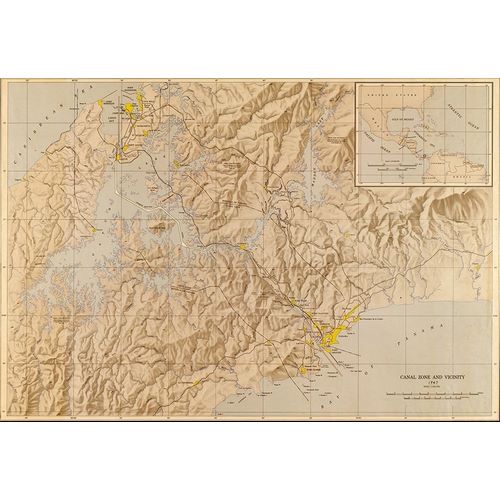 Vintage Maps 아티스트의 Panama Canal Zone 1947 작품