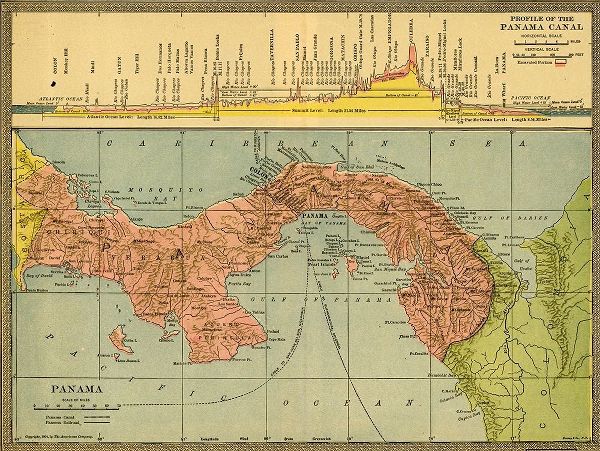 Vintage Maps 아티스트의 Panama Canal Zone 1904 작품