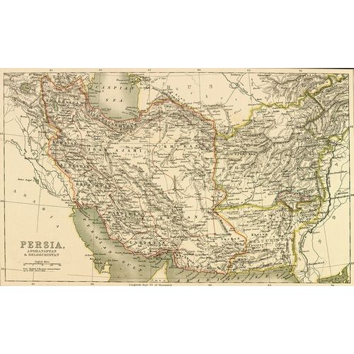 Vintage Maps 아티스트의 Persia Afghanistan and Baluchistan 1901 작품