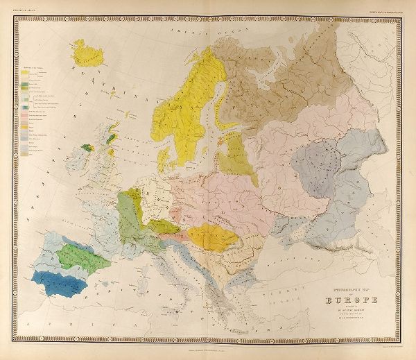 Vintage Maps 아티스트의 Ethnographic Map of Europe 작품