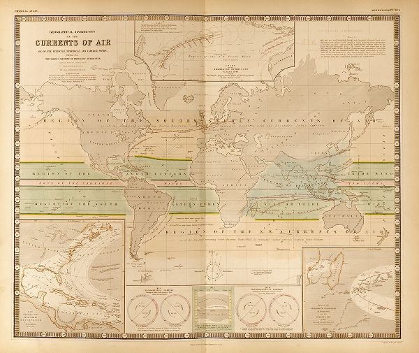 Vintage Maps 아티스트의 Air Currents of the World 작품