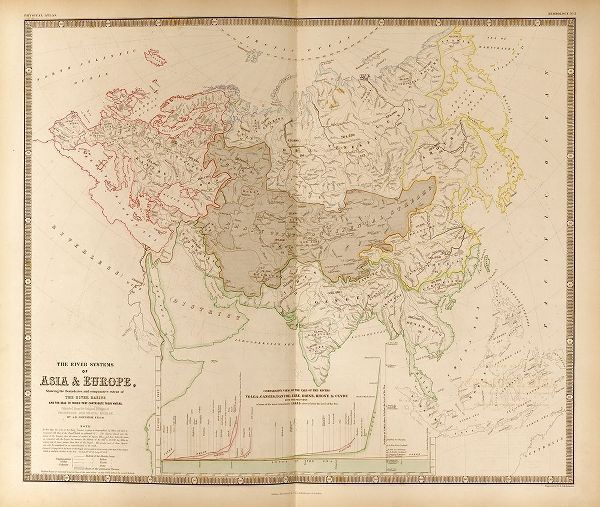 Vintage Maps 아티스트의 River Systems of Asia and Europe 작품
