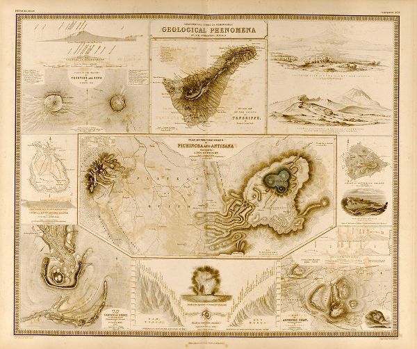 Vintage Maps 아티스트의 Geologic Phenomenon Volcanoes 작품