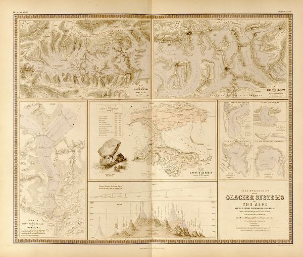 Vintage Maps 아티스트의 Mountains and Glacial Systems of the World 작품