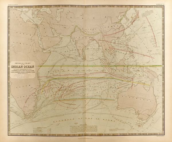 Vintage Maps 아티스트의 Currents in the Indian Ocean 작품