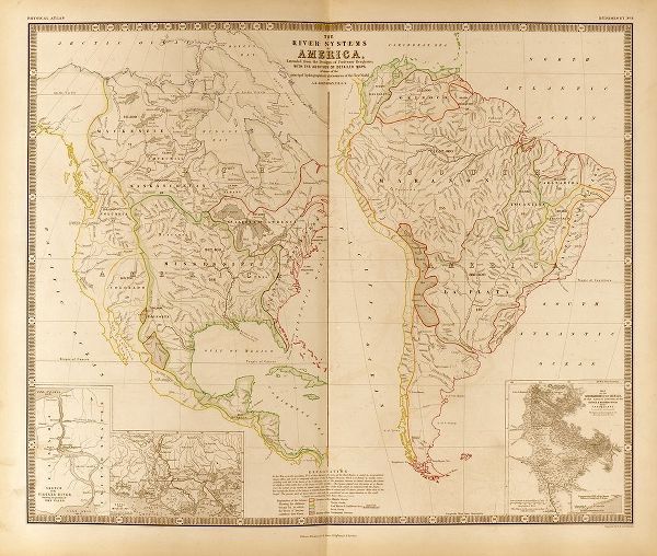 Vintage Maps 아티스트의 River Systems in the Americas 작품
