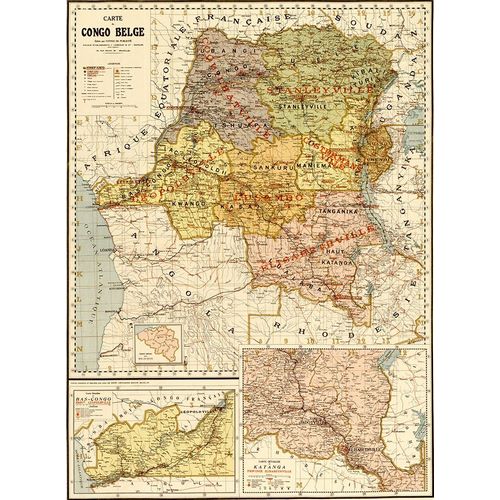 Vintage Maps 아티스트의 Belgian Congo 1896 작품