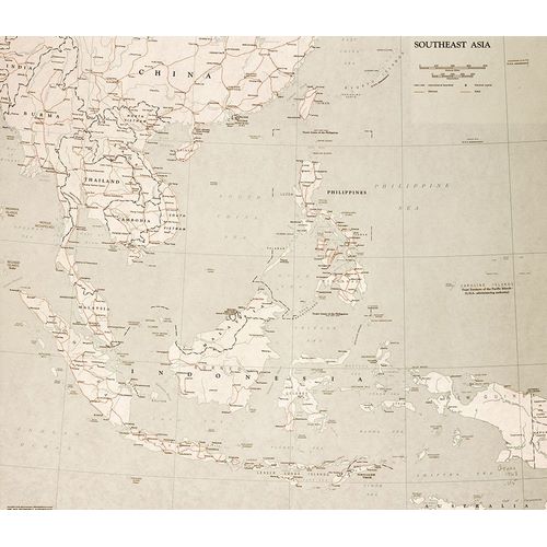 Vintage Maps 아티스트의 Southeast Asia 1963 작품