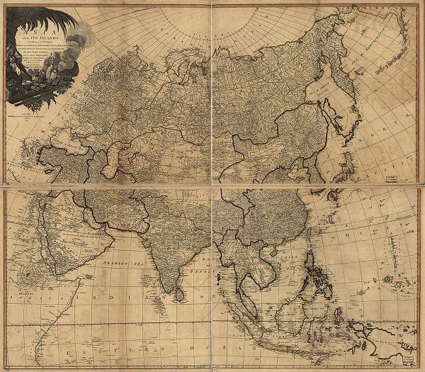 Vintage Maps 아티스트의 Asia and its islands according to DAnville 작품