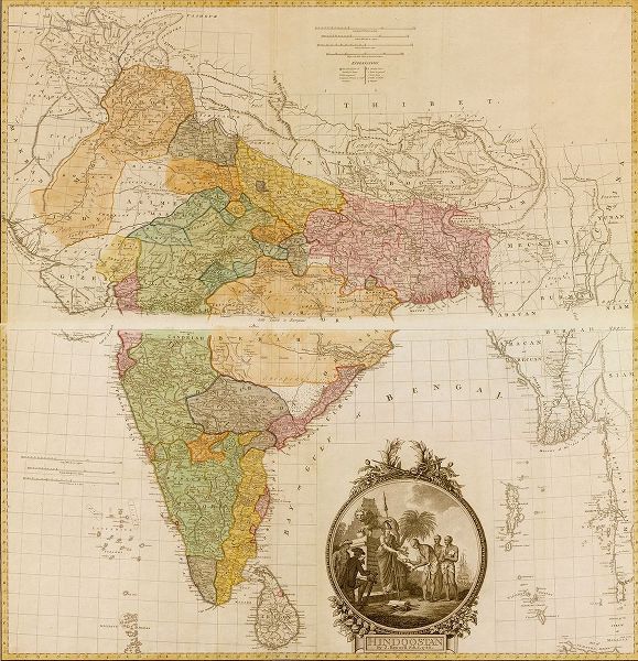 Vintage Maps 아티스트의 India Hindustan 1782 작품