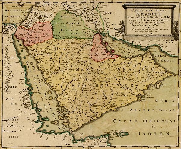 Vintage Maps 아티스트의 Three Arabias 1654 작품