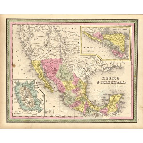 Vintage Maps 아티스트의 Mexico and Guatamala 1849 작품