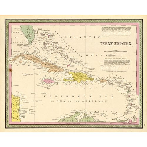 Vintage Maps 아티스트의 West Indies 1849 작품