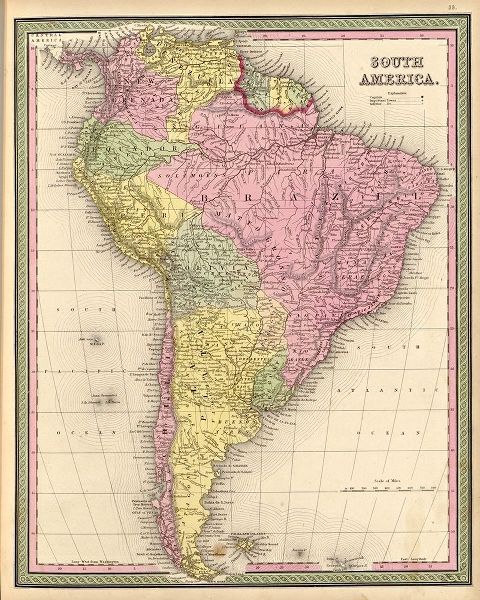 Vintage Maps 아티스트의 South America 1849 작품