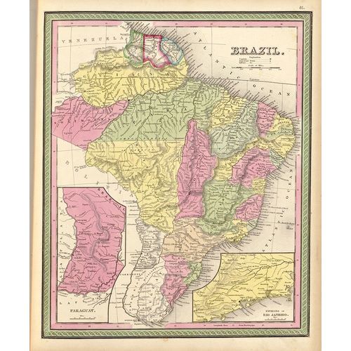 Vintage Maps 아티스트의 Brazil 1849 작품