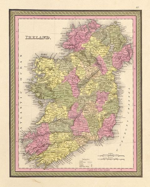 Vintage Maps 아티스트의 Ireland 1849 작품