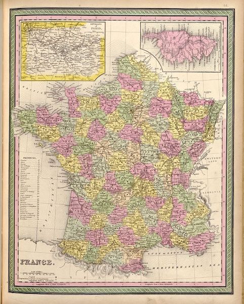 Vintage Maps 아티스트의 France 1849 작품