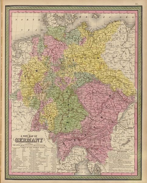 Vintage Maps 아티스트의 Germany 1849 작품