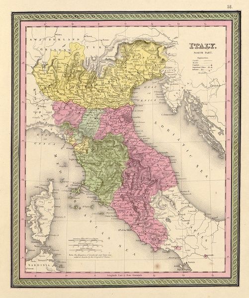 Vintage Maps 아티스트의 Italy 1849 작품