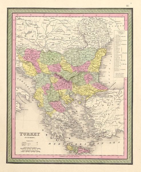 Vintage Maps 아티스트의 Turkey 1849 작품