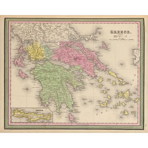 Vintage Maps 아티스트의 Greece 1849 작품