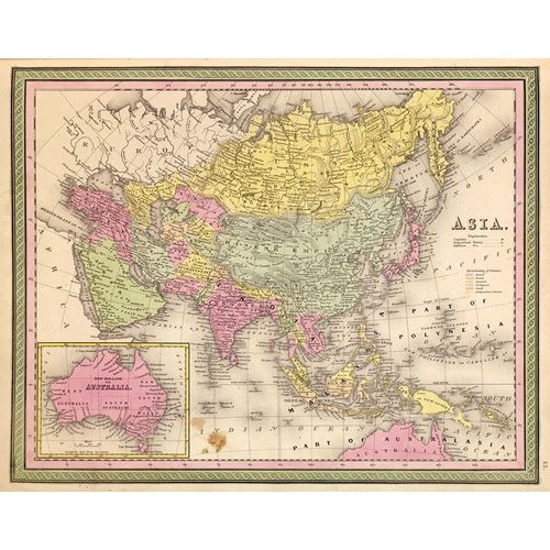 Vintage Maps 아티스트의 Asia 1849 작품